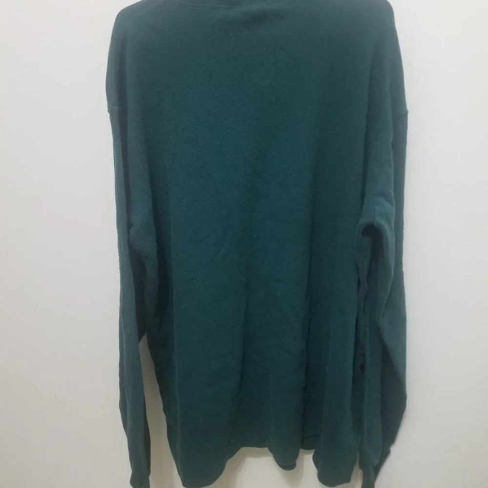 dark green men's long sleeve cotton shirt, L - Picture 4 of 4